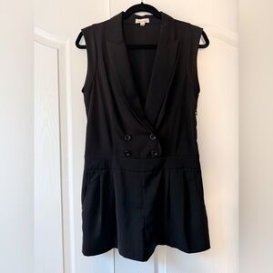Silence + Noise Black Double-Breasted Jumpsuit